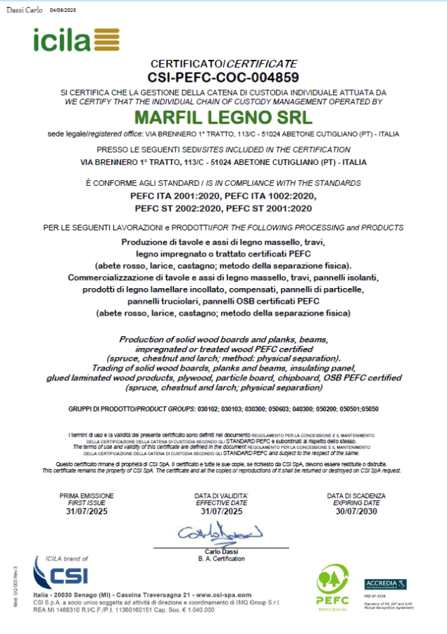 certificazione pefc